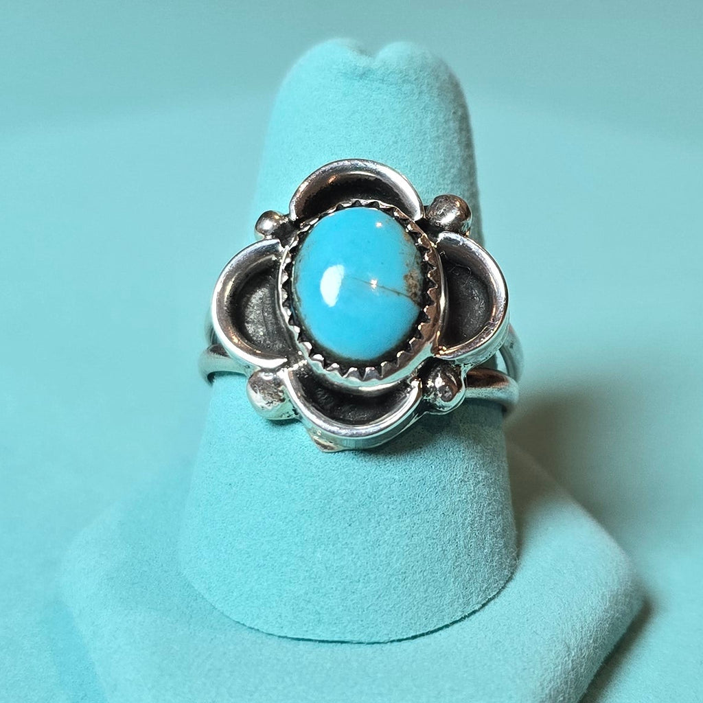 Calvin Tom Turquoise & Sterling Ring Size 9.5