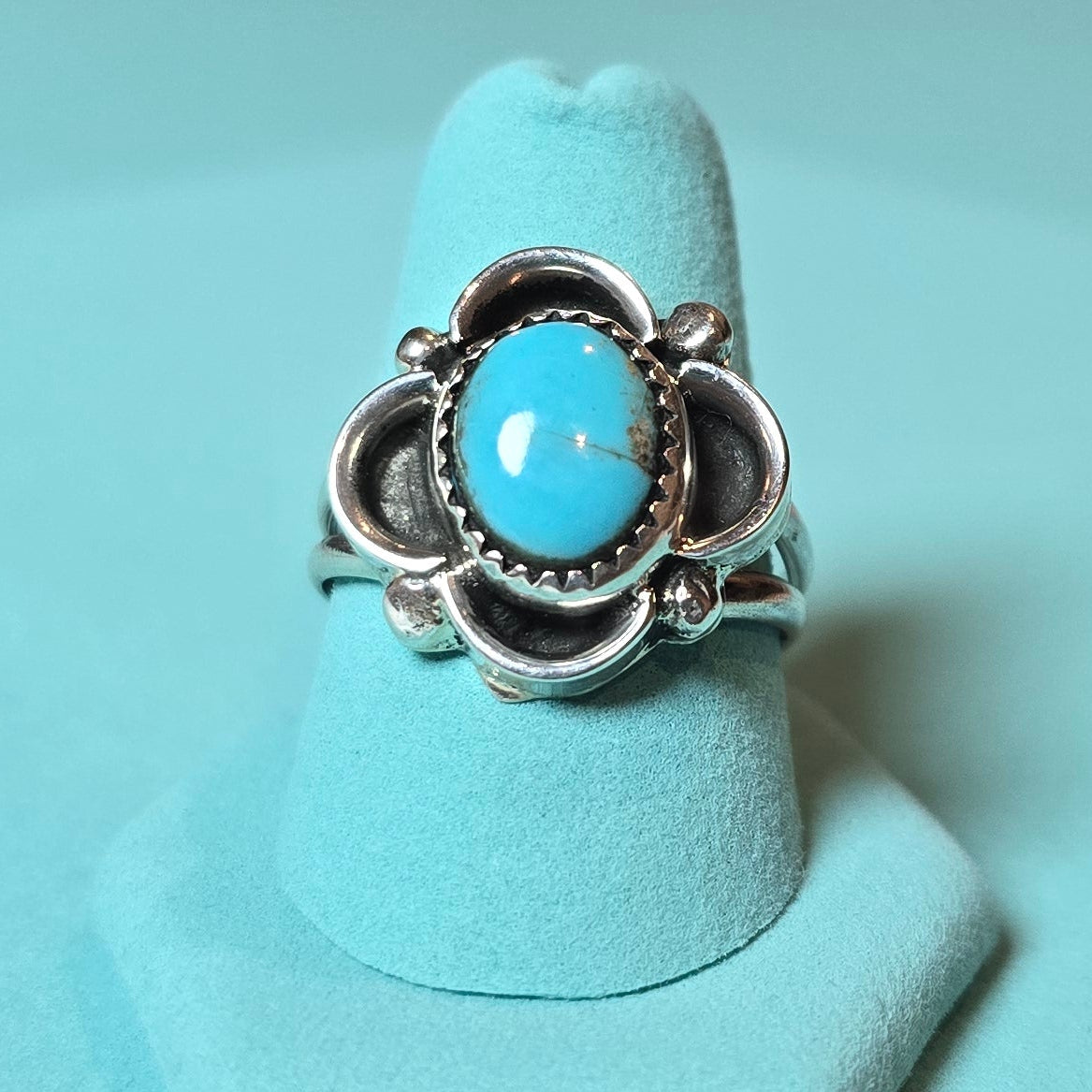 Calvin Tom Turquoise & Sterling Ring Size 9.5