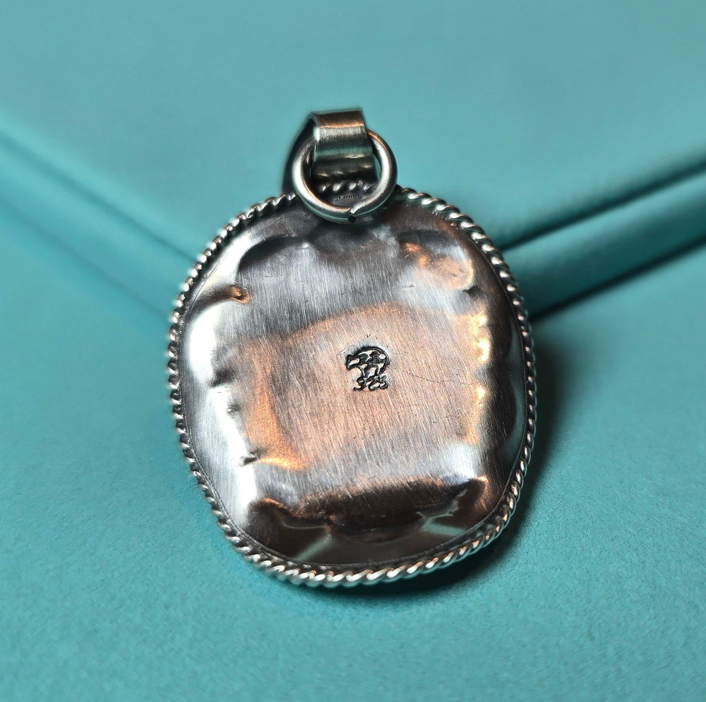 Bobby Platero Kingman Turquoise & Sterling Cowboy Hat Pendant