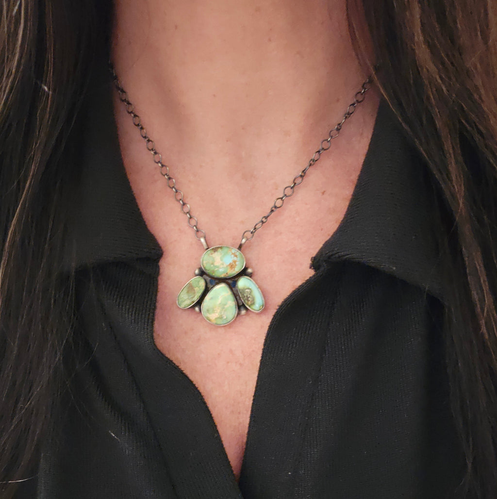 Sonoran & Sterling Cluster Necklace