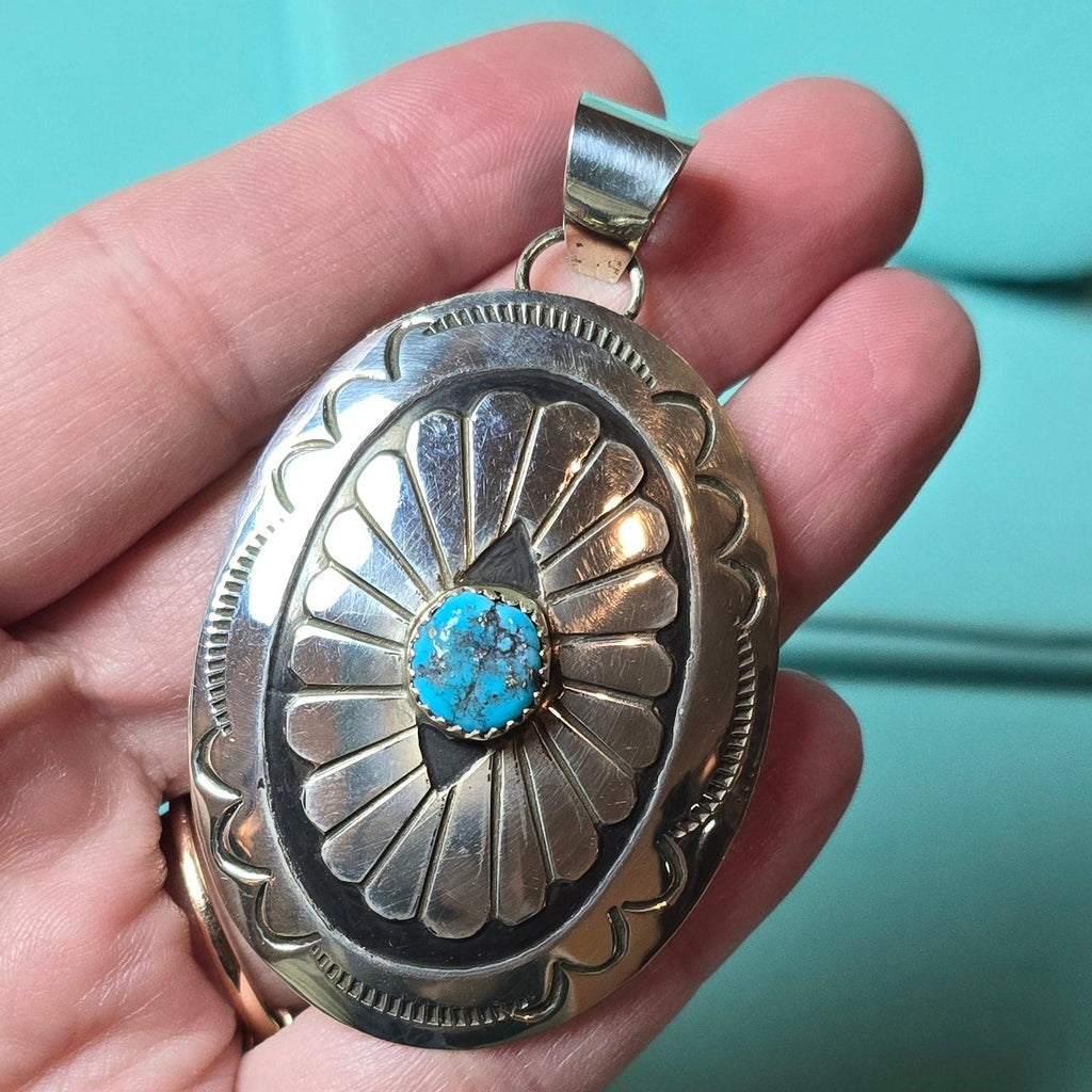 Jolene Begay Sterling & Turquoise Pendant