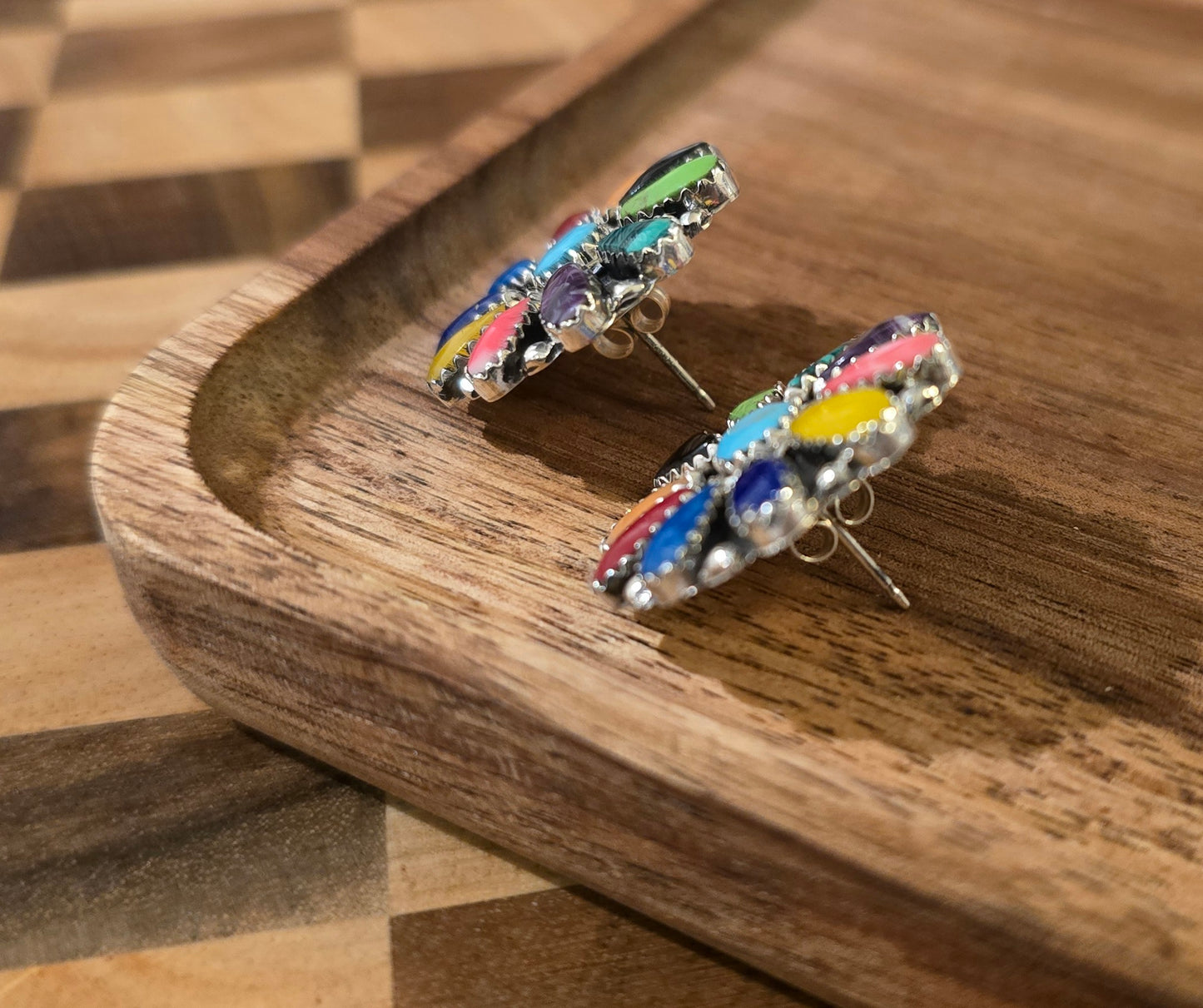 Sterling Cluster Earrings