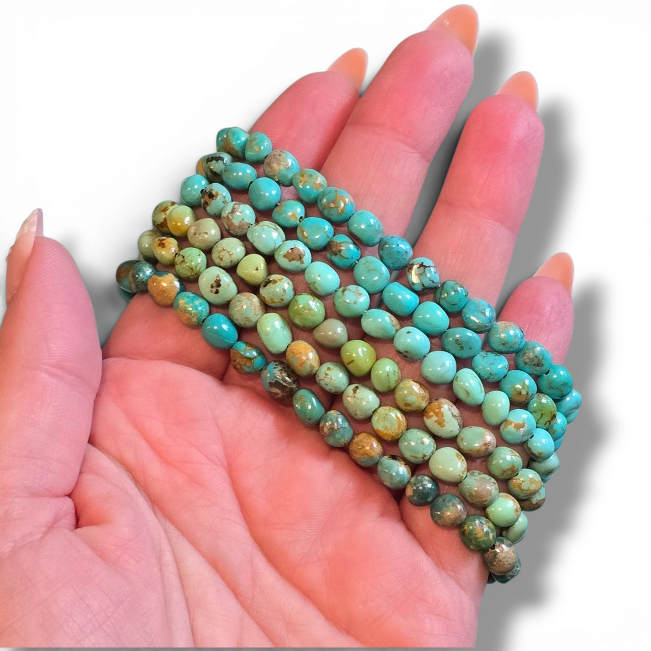 Turquoise & Sterling Bracelet 7.5 inches (lobster clasp)