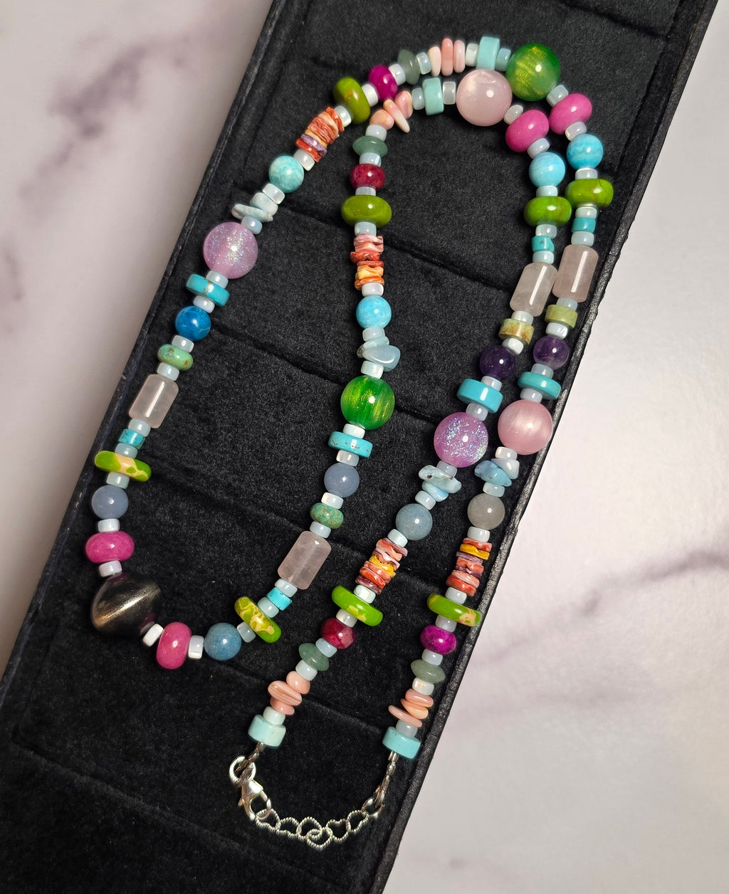 Dopamine Drop Necklace With Navajo Pearl 23-24 inch