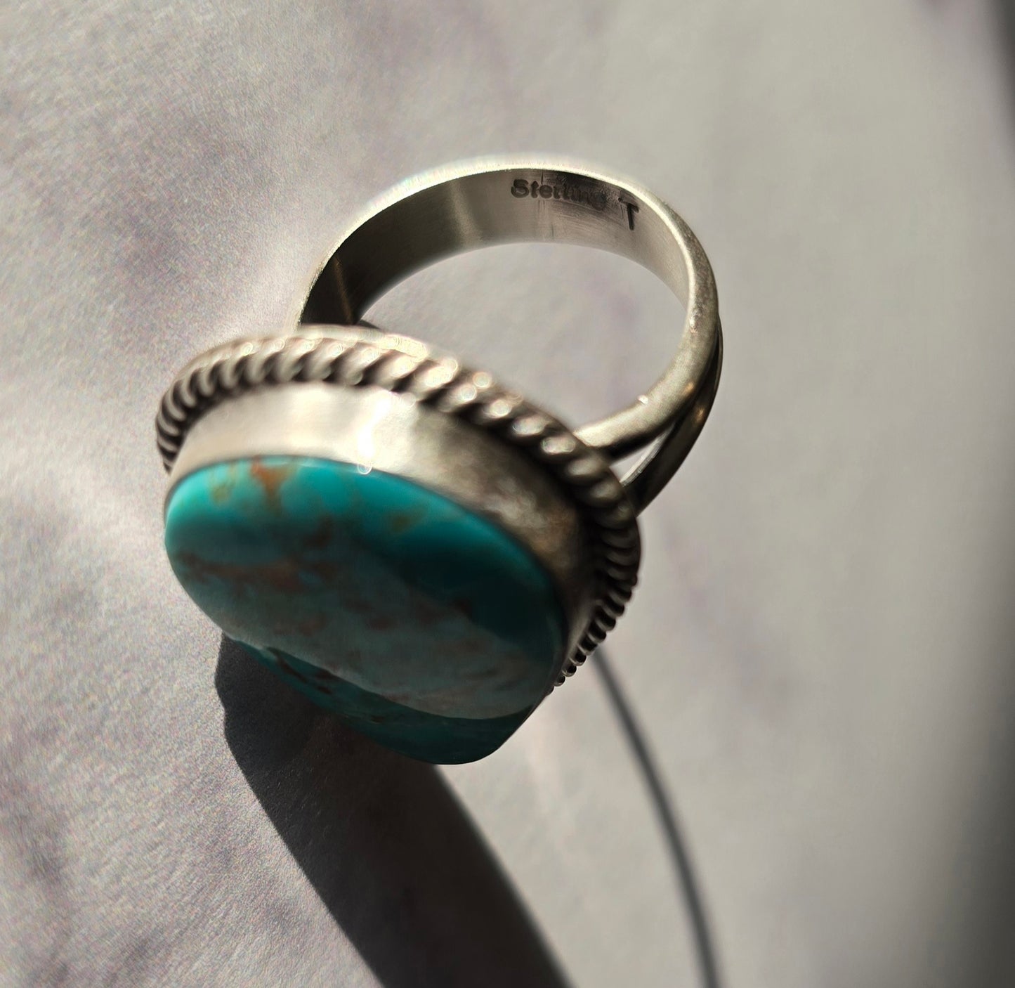 Kingman Turquoise and Sterling Adjustable Ring *Includes a FREE Gift With Purchase