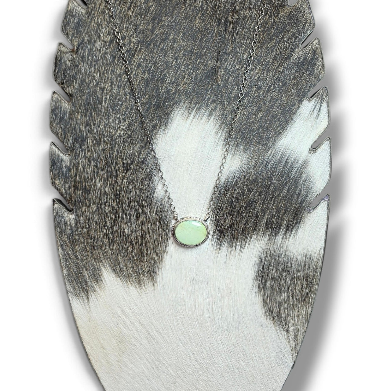 Native Made Green Turquoise & Sterling Necklace