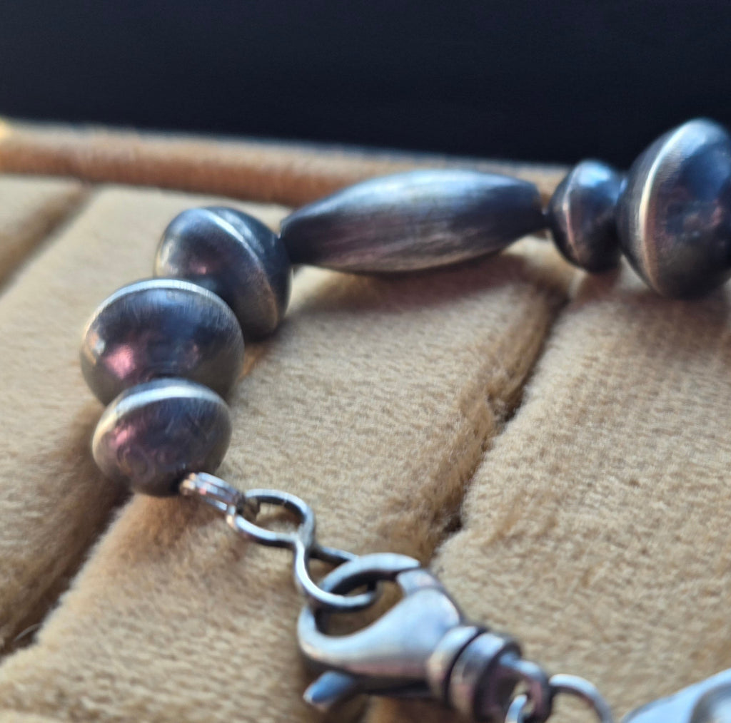 15 & 13mm Handmade Navajo Pearl Bracelet 7 1/2 inches