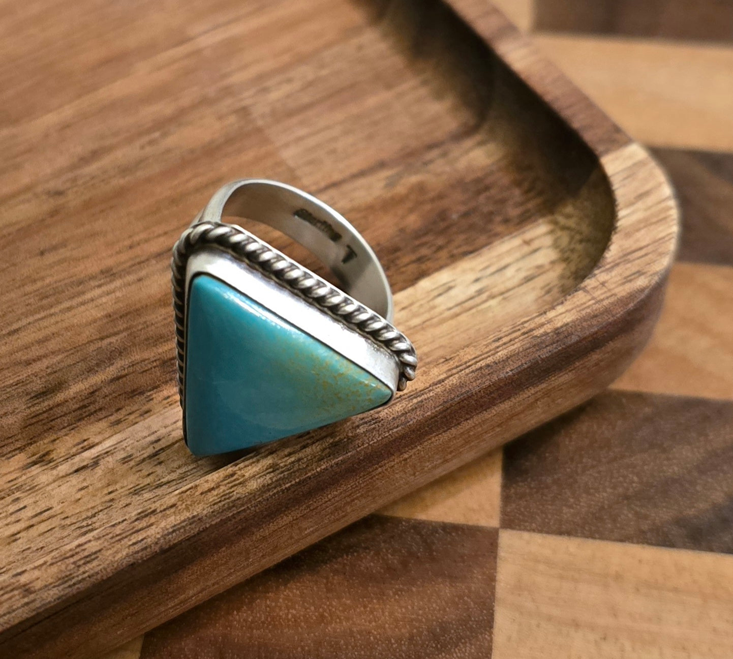 Kingman Turquoise and Sterling Adjustable Ring