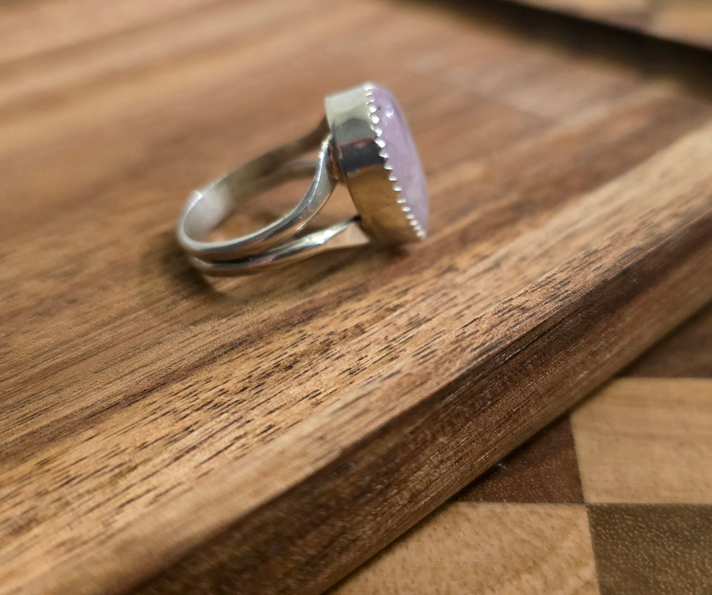 Kunzite and Sterling Ring Size 9