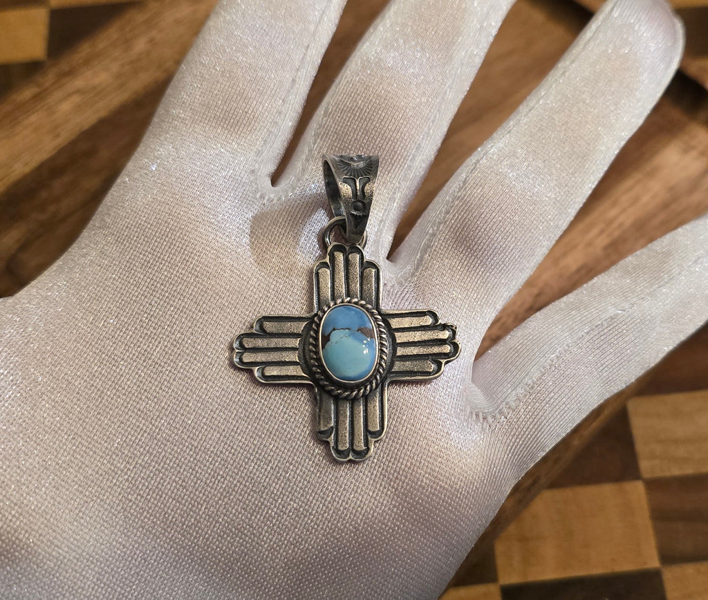 Golden Hills & Sterling Zia Pendant