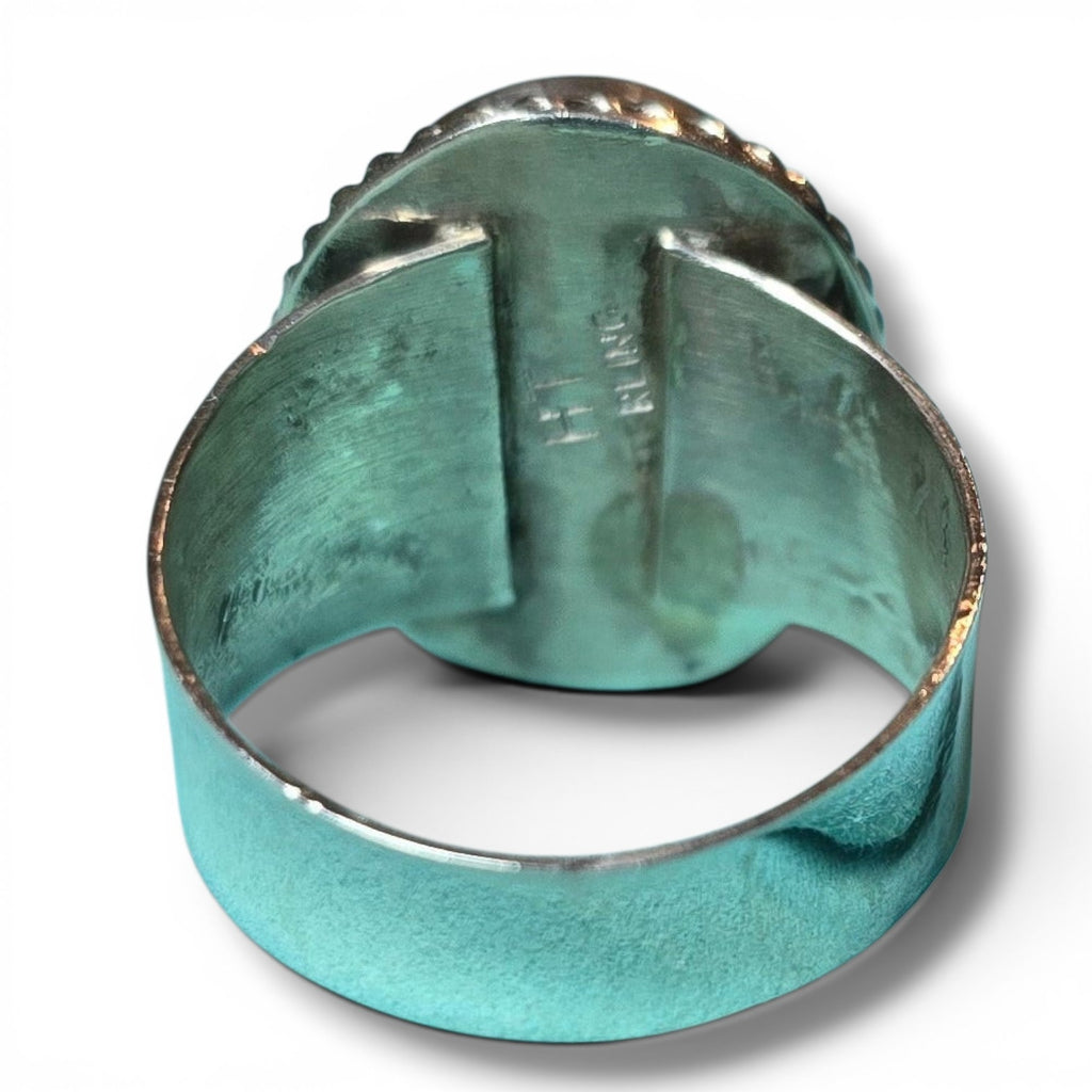 Native Made Hubei Turquoise & Sterling Ring Size 10
