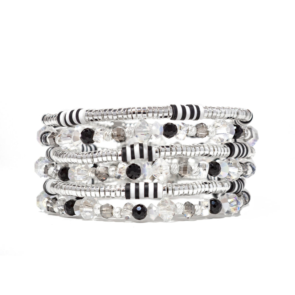 6 Piece Zebra Bracelet Stack