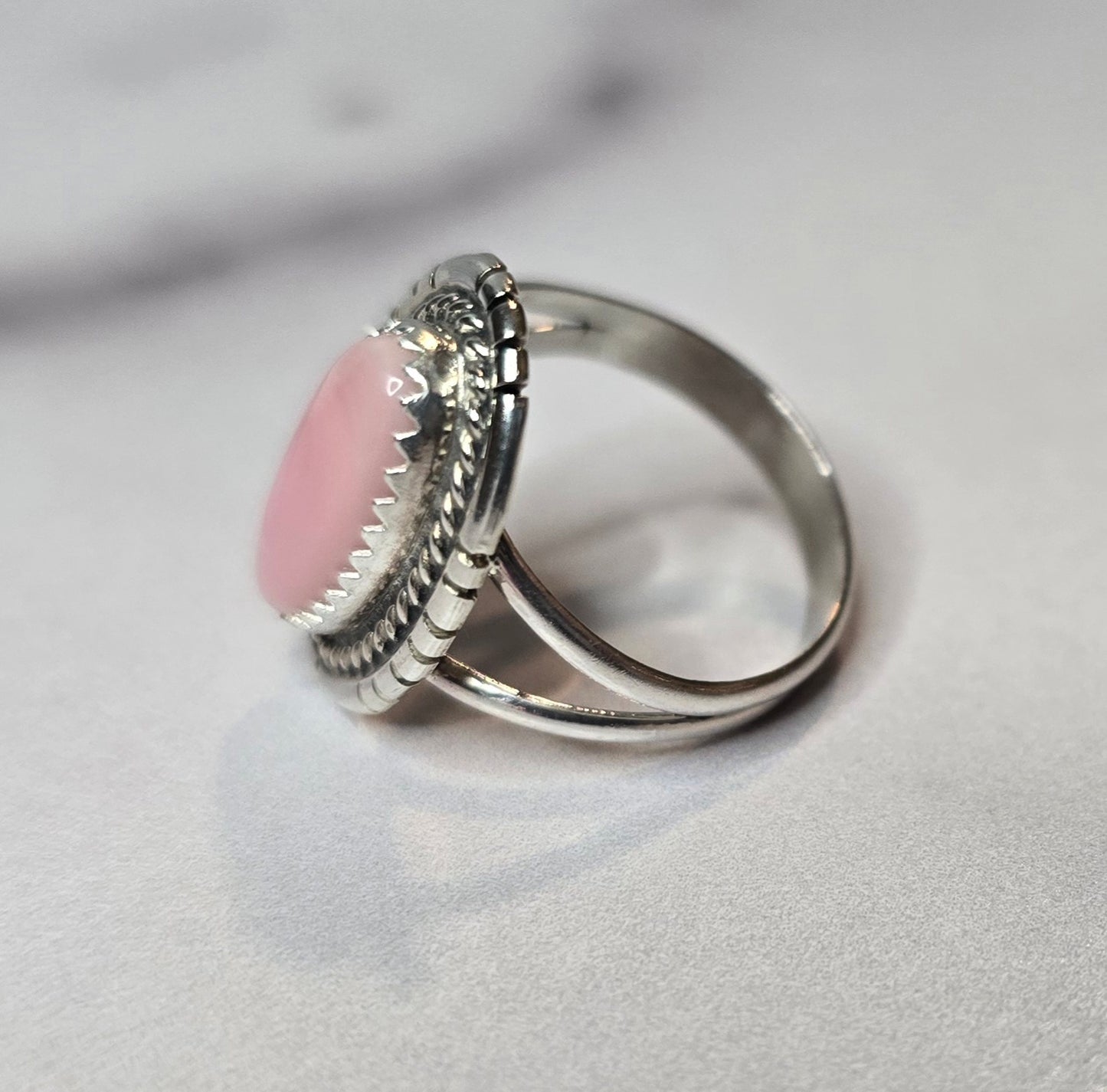 Pink Conch and Sterling Size 5.75