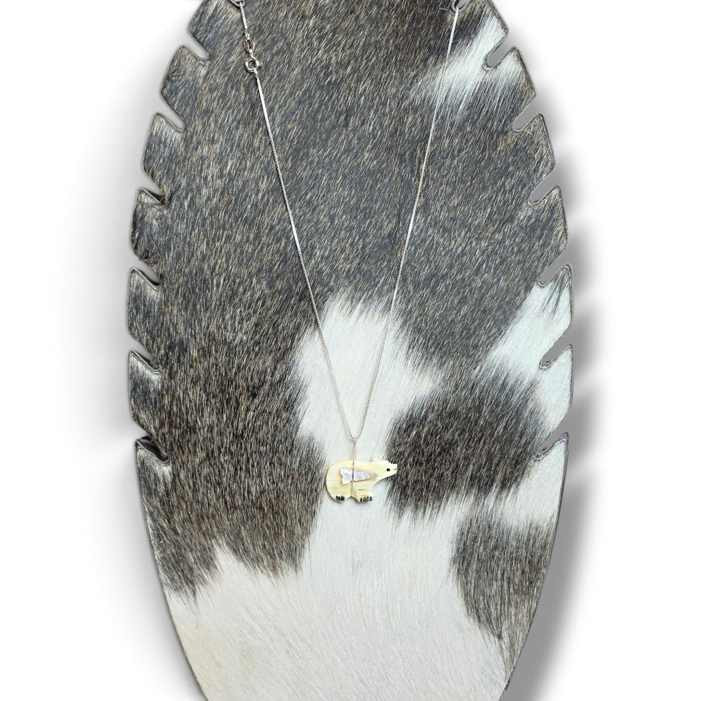 Zuni Hand Carved Bear Pendant
