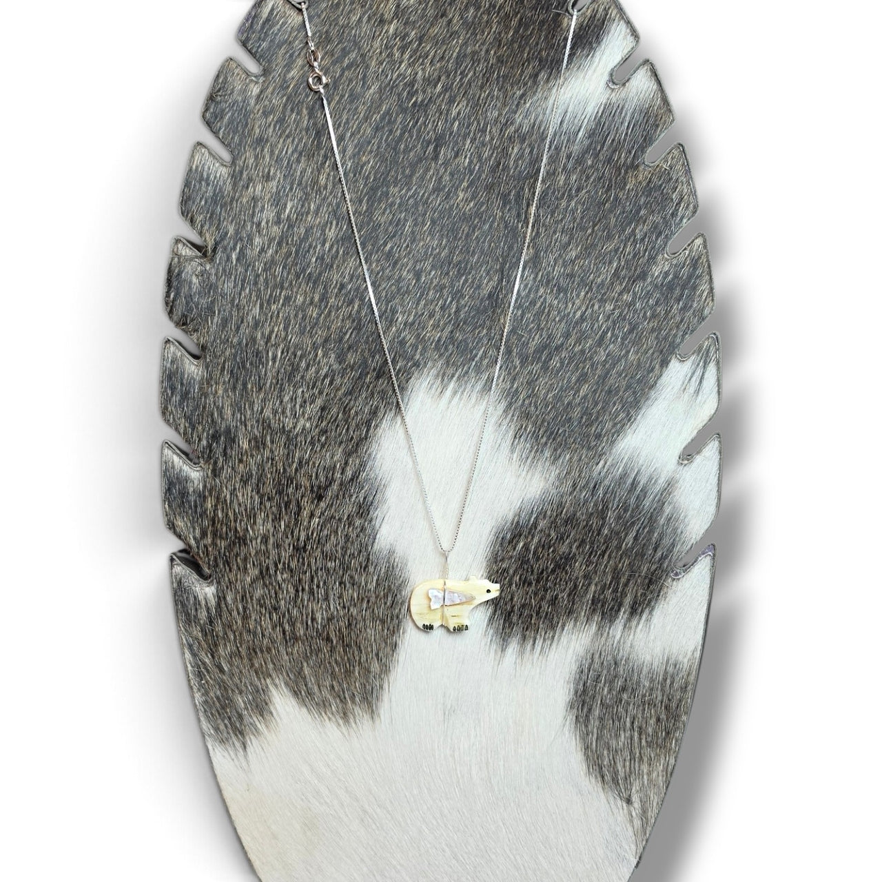 Zuni Hand Carved Bear Pendant