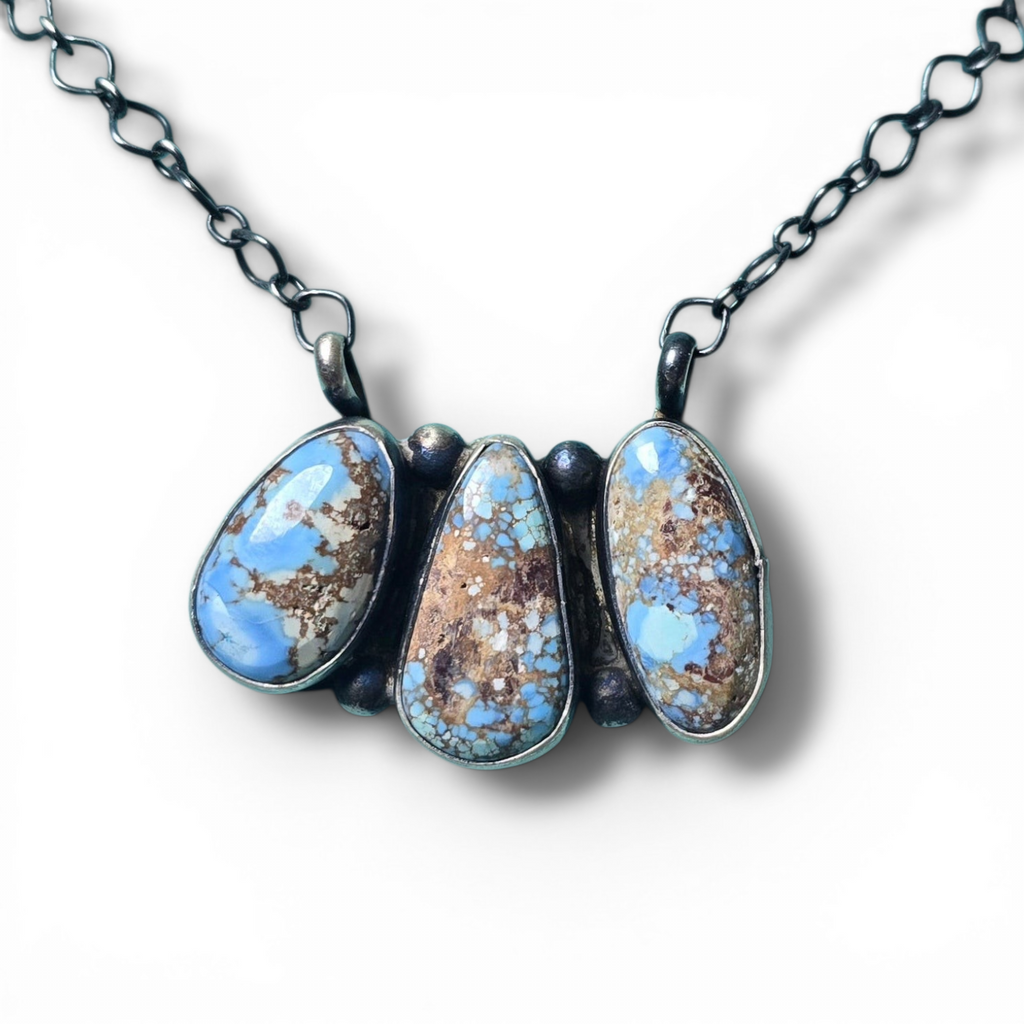 LeTricia Largo Golden Hills & Sterling Cluster Bar Necklace