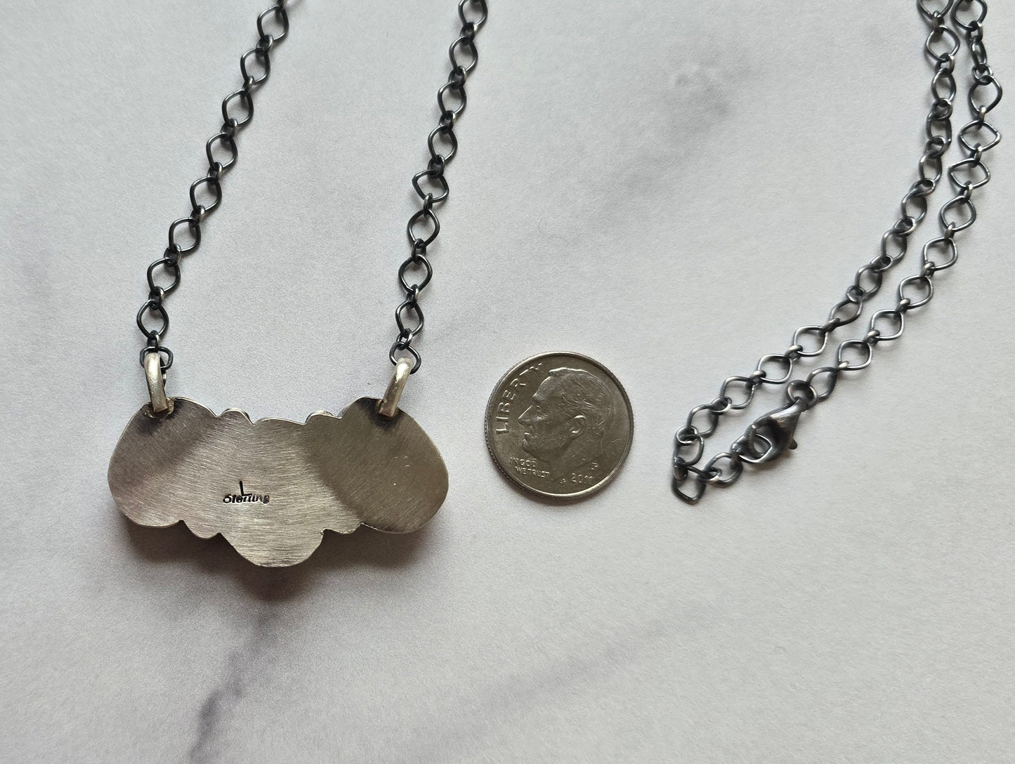 Native Made Black Jack and Sterling Necklace