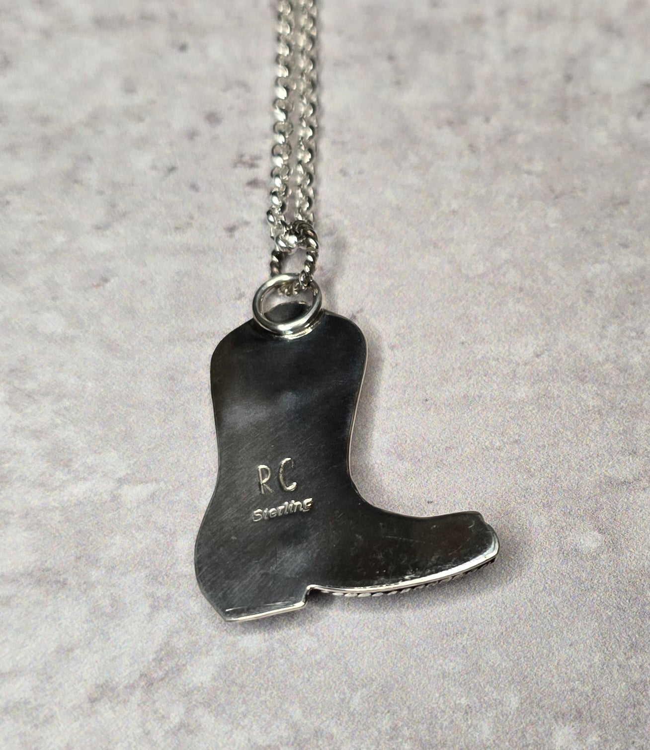 Handmade Sterling Boot Necklace