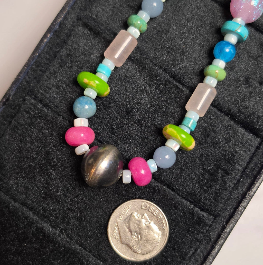 Dopamine Drop Necklace With Navajo Pearl 23-24 inch