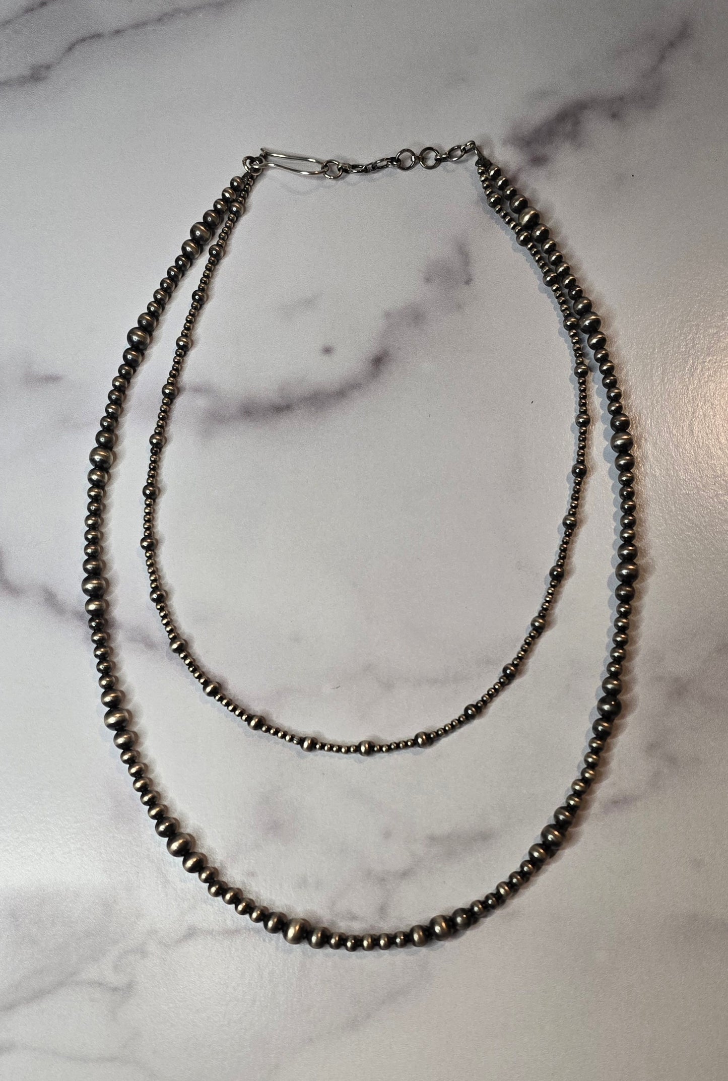 Sterling Pearl Double Strand Necklace