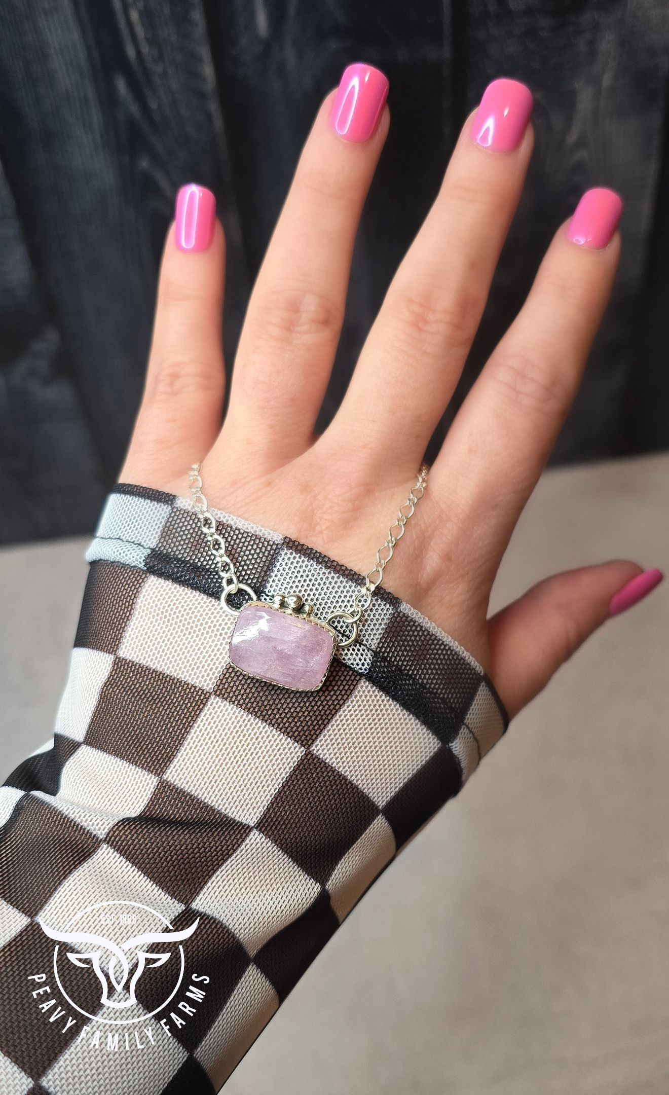 Kunzite and Sterling Necklace