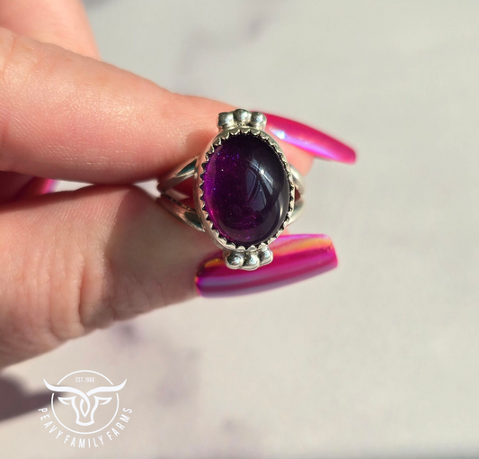 Amethyst and Sterling Ring Size 7