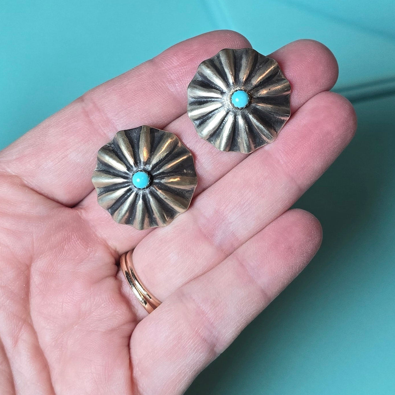 Arlene Soce Turquoise & Sterling Earrings