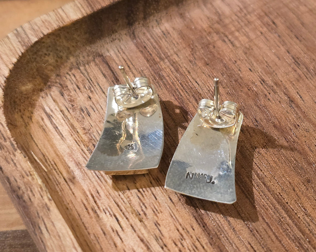 White Buffalo & Sterling Earrings