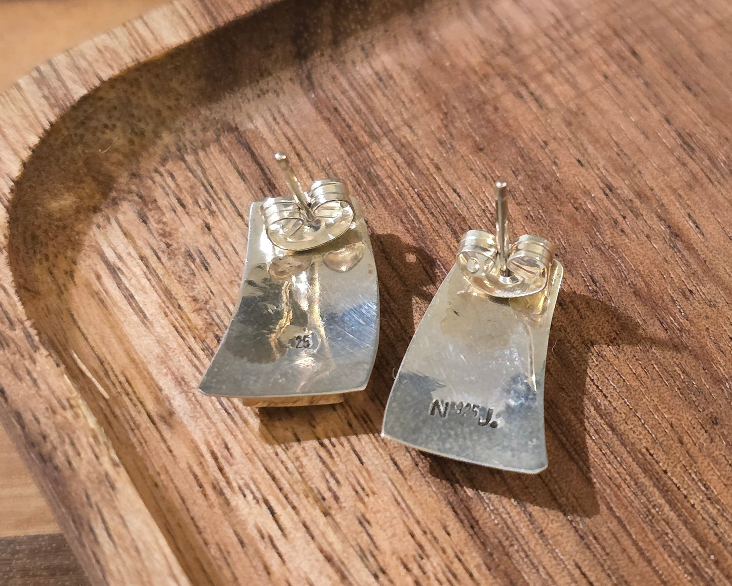 White Buffalo and Sterling Earrings