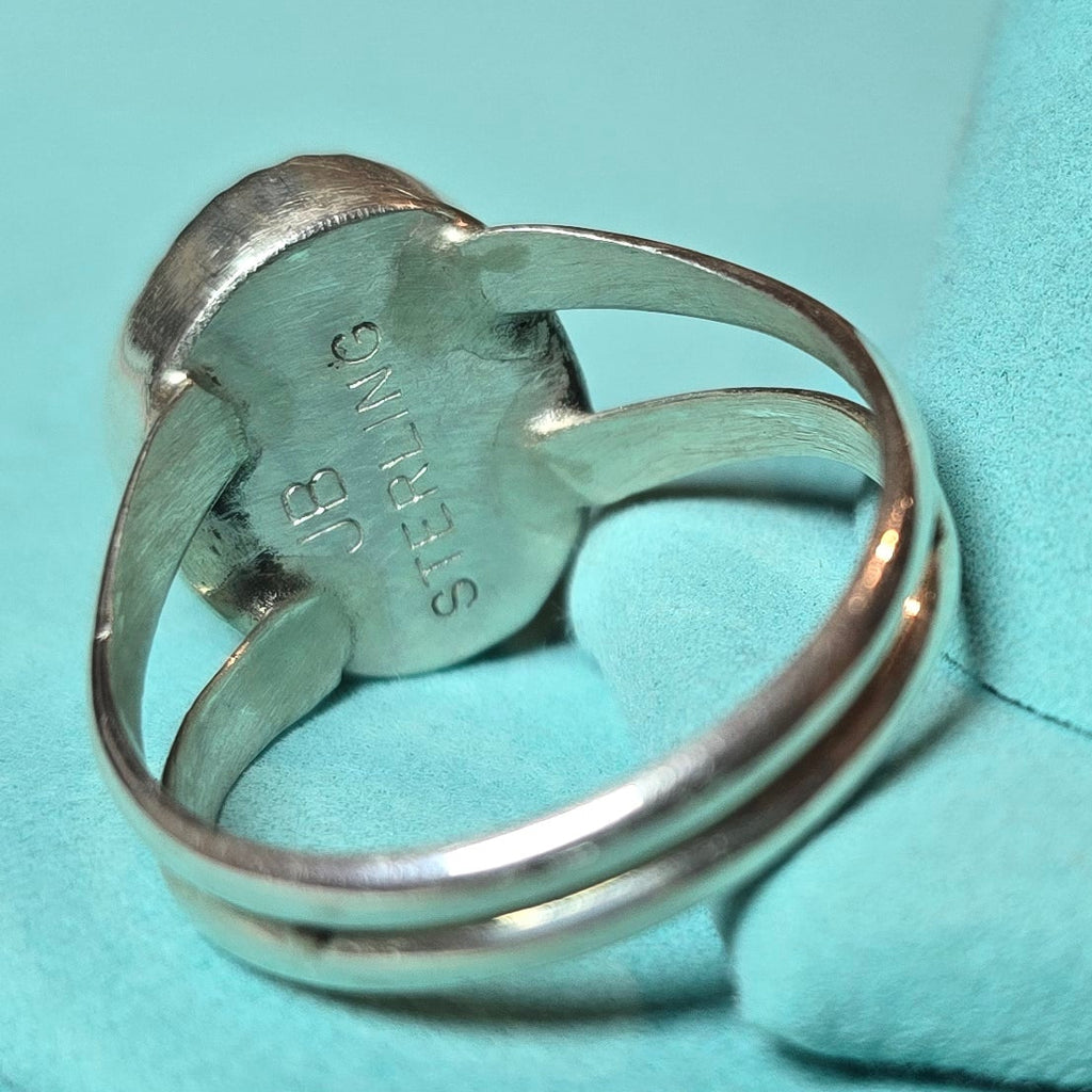 Kingman Turquoise & Sterling Ring Size 8.75