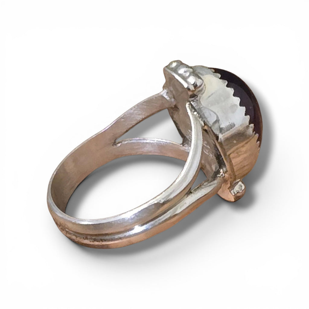 Native Made Amethyst & Sterling Ring Size 6.5