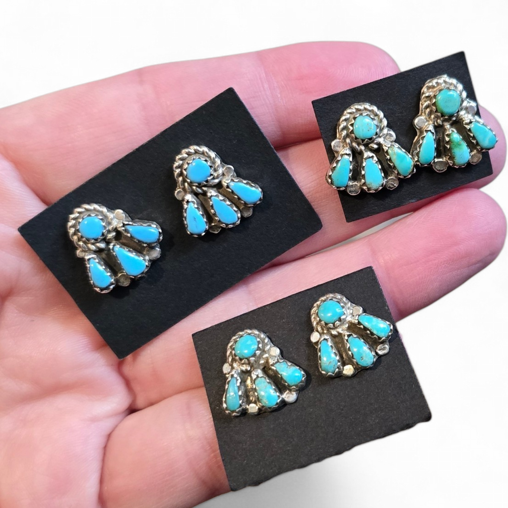 Zuni Turquoise Cluster Earrings