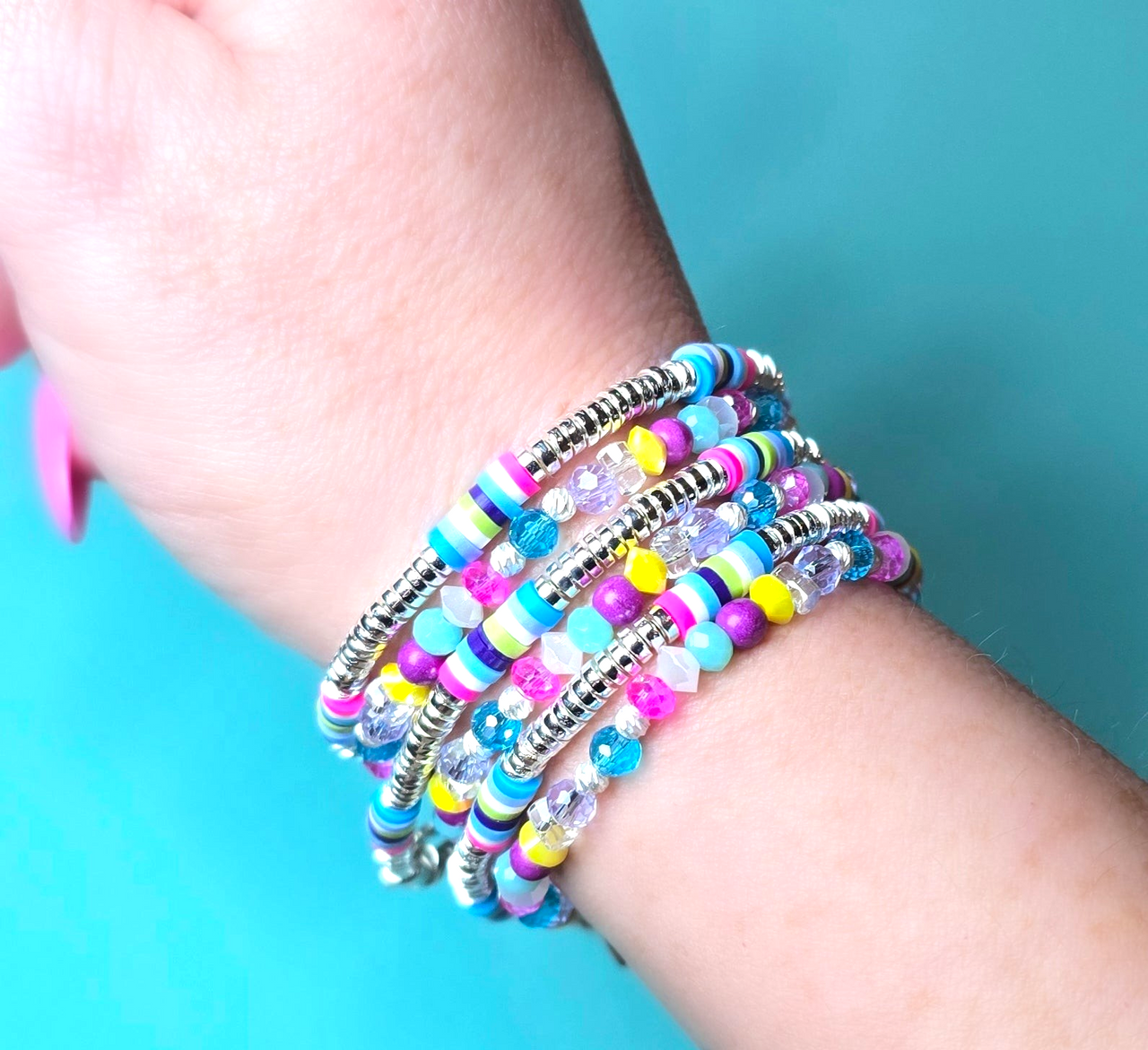 6 Piece Cotton Candy Bracelet Stack