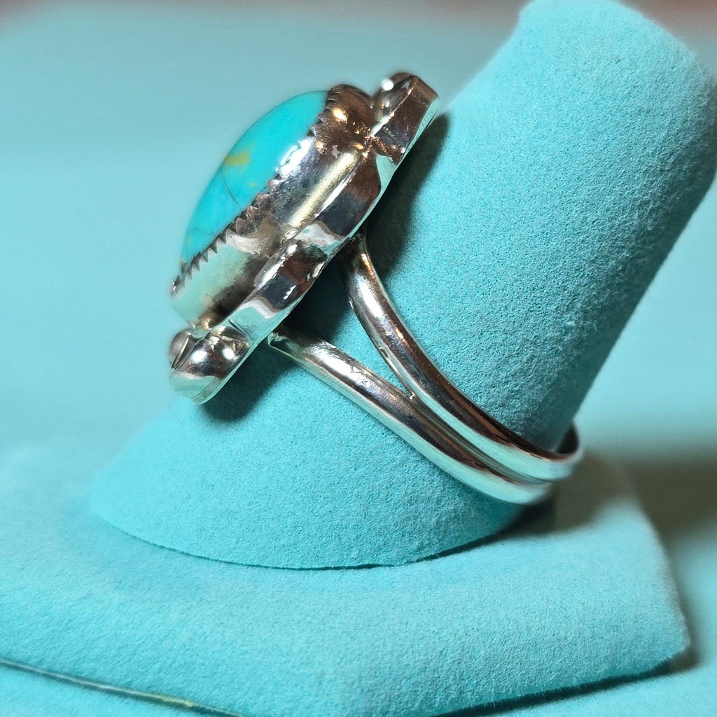 Calvin Tom Turquoise & Sterling Ring Size 9.5