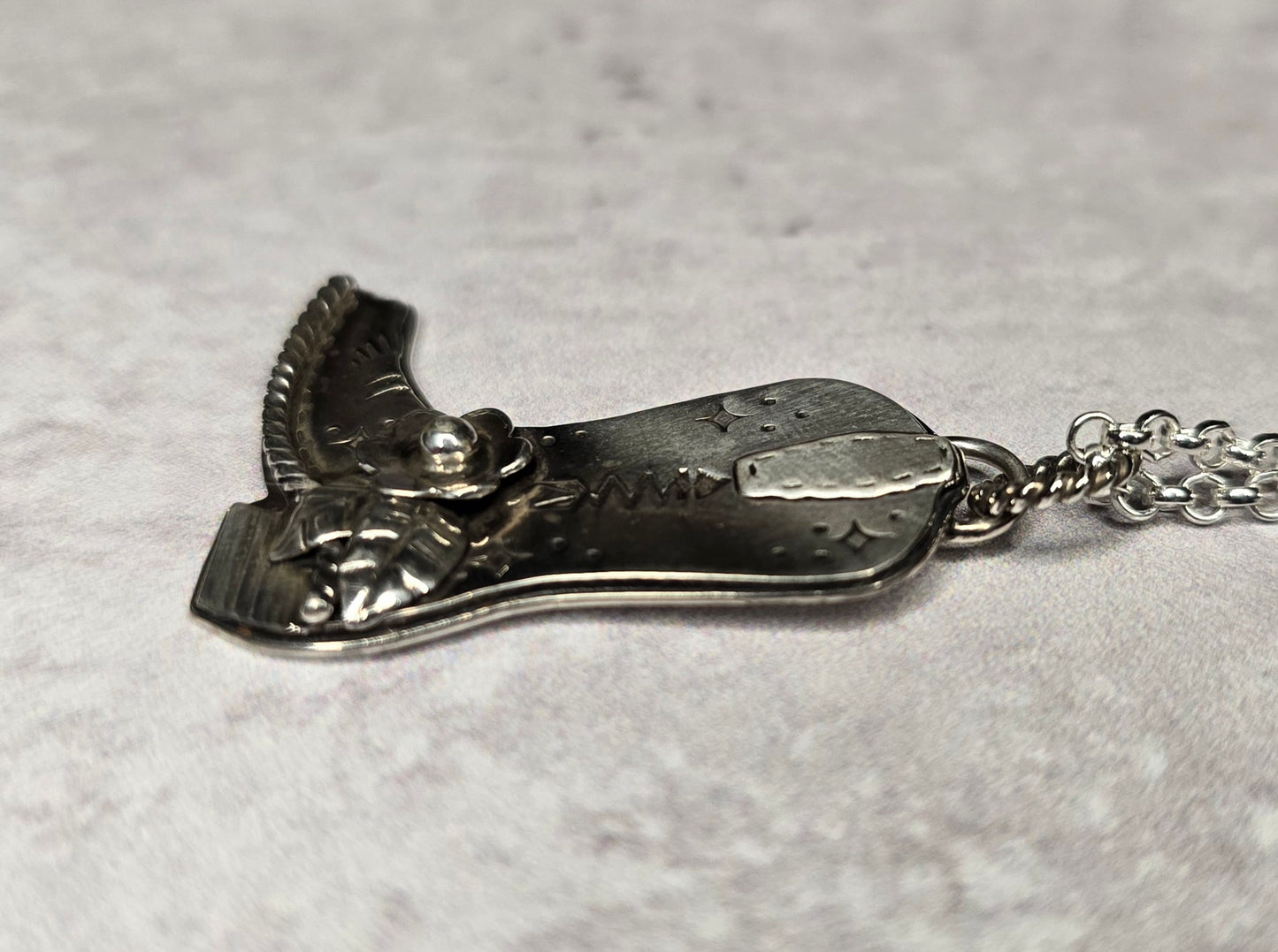Handmade Sterling Boot Necklace