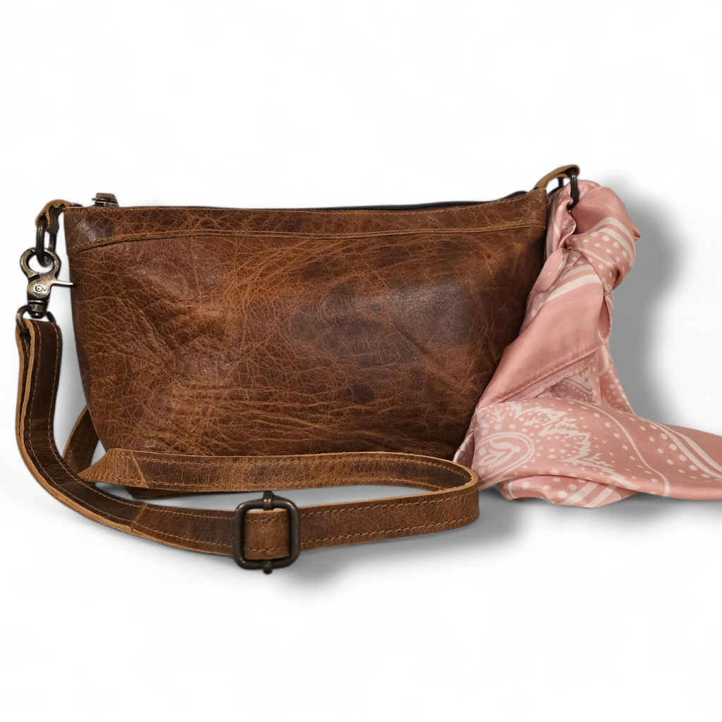 2 Ways to Wear Aged Leather Purse With 3 FREE Wild Rags