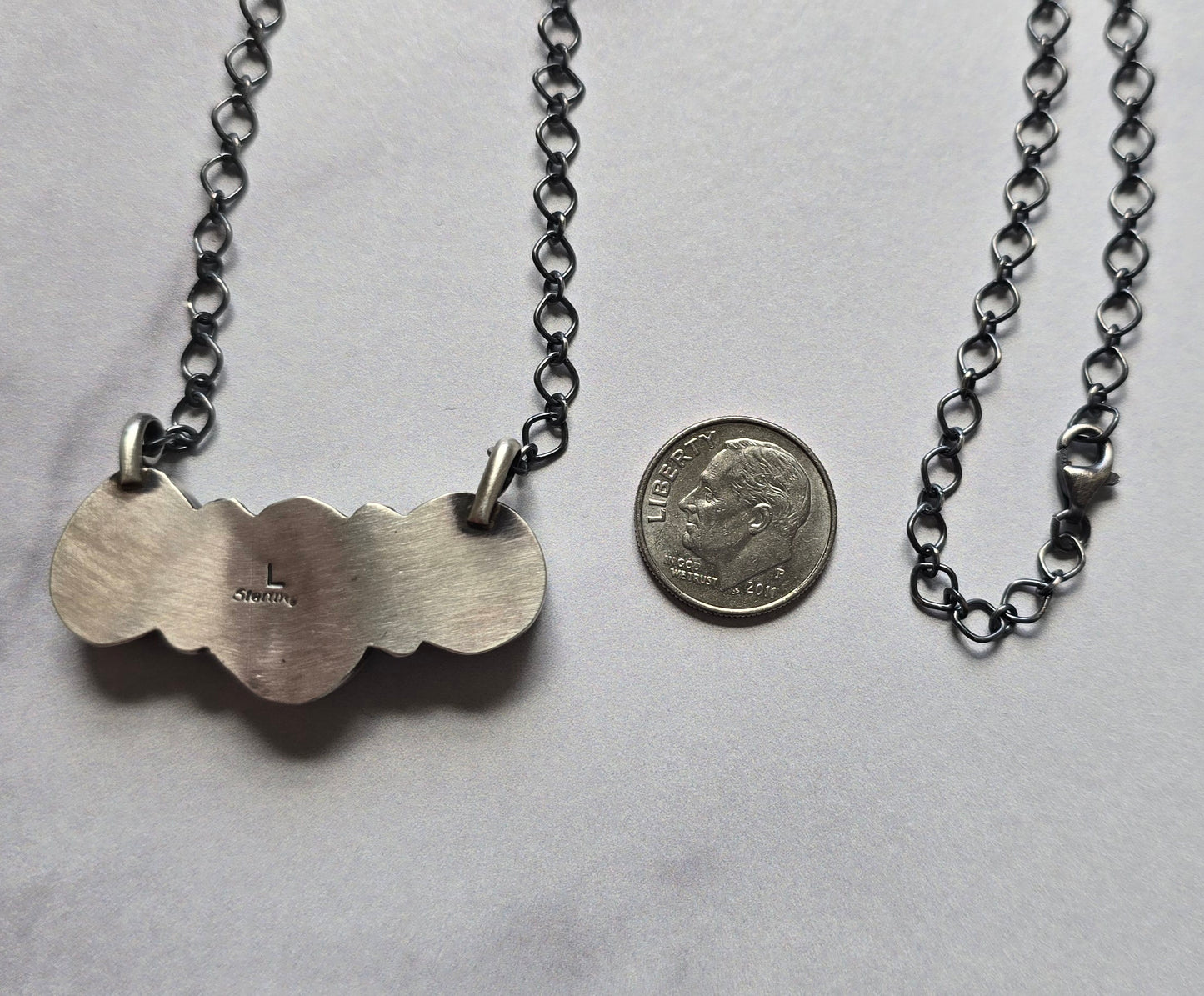 Native Made Black Jack and Sterling Necklace
