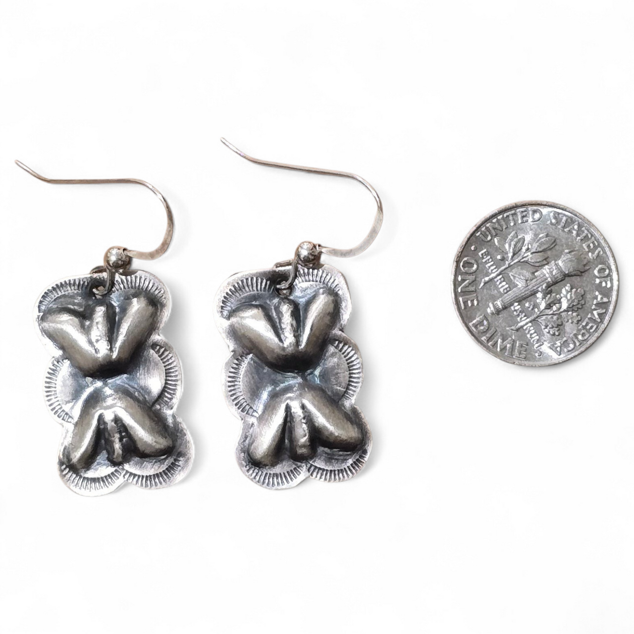 Sterling Repoussé Dangle Earrings