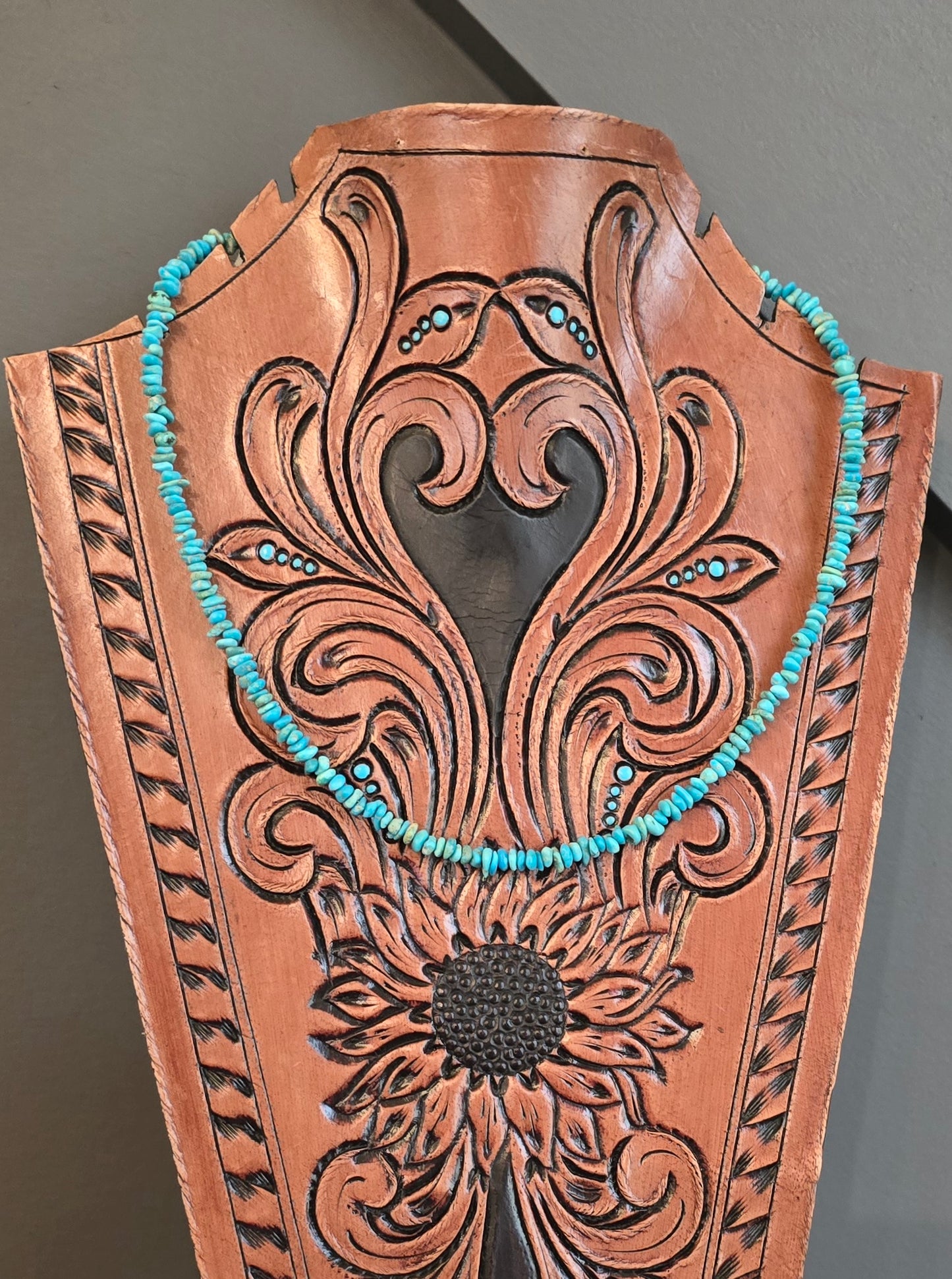 Turquoise and Sterling Necklace 16 inches