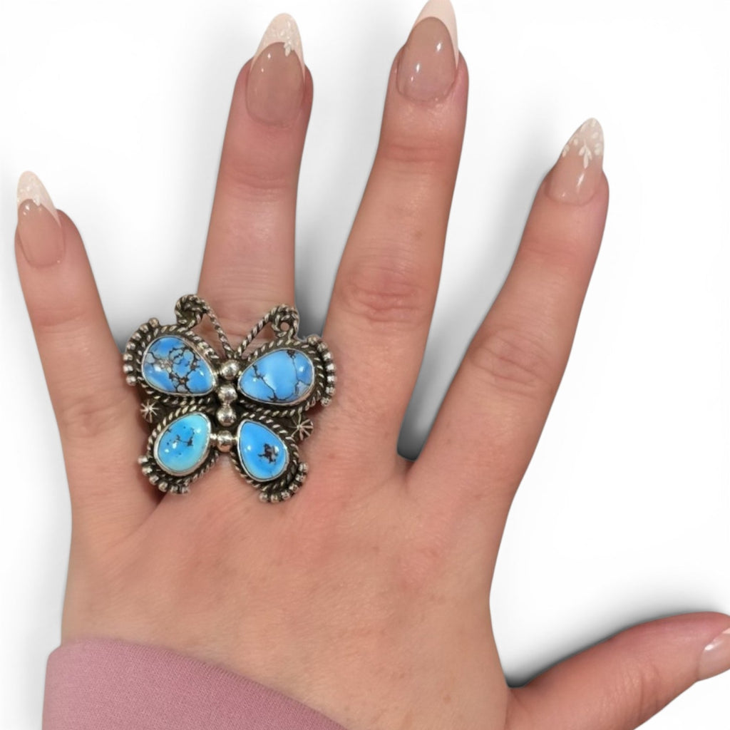 Golden Hills & Sterling Butterfly Ring Size 8