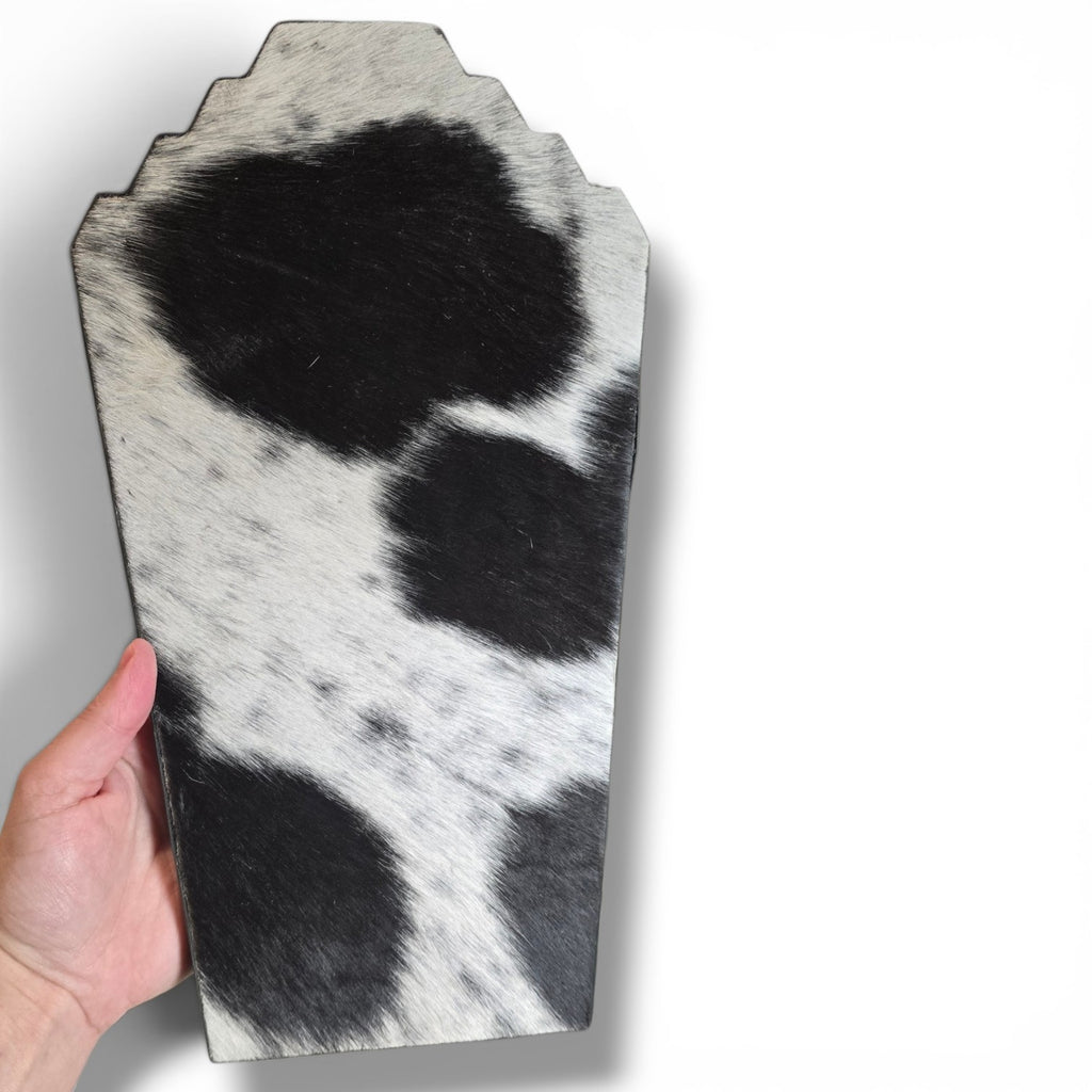 Black & White Hide With Leather Back Necklace Stand