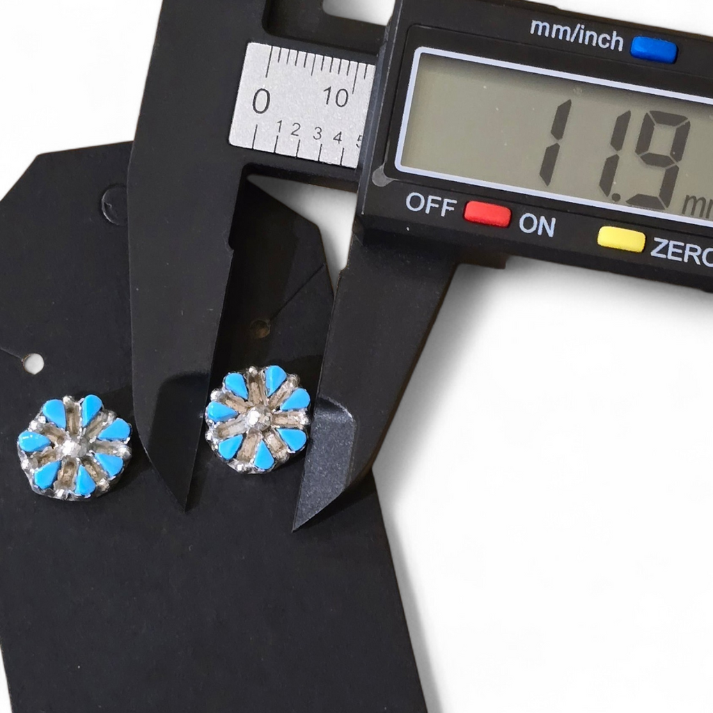 Tiffany Yatsattie Turquoise & Sterling Cluster Earrings