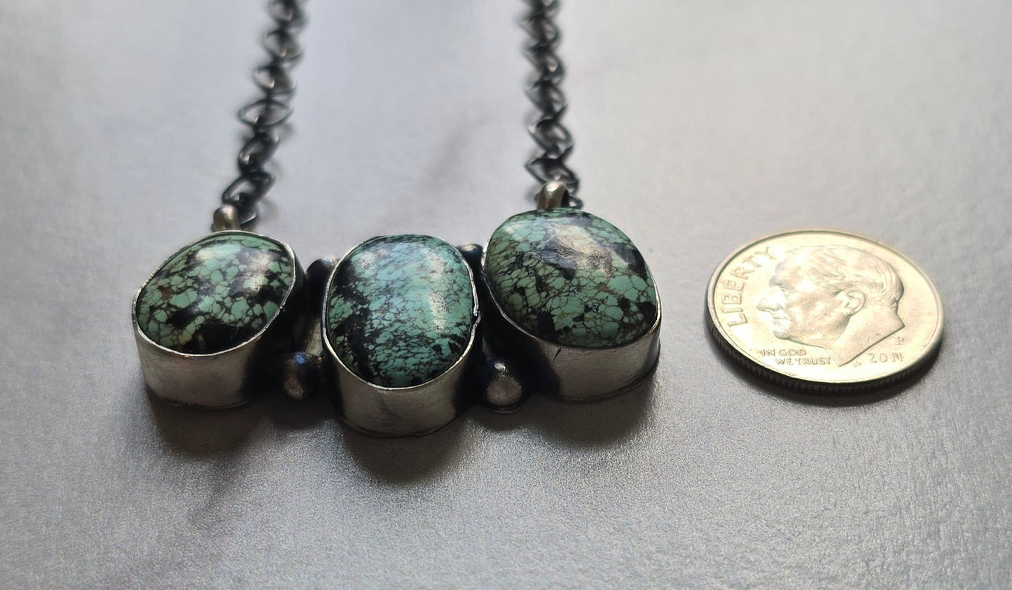 Native Made Black Jack and Sterling Necklace