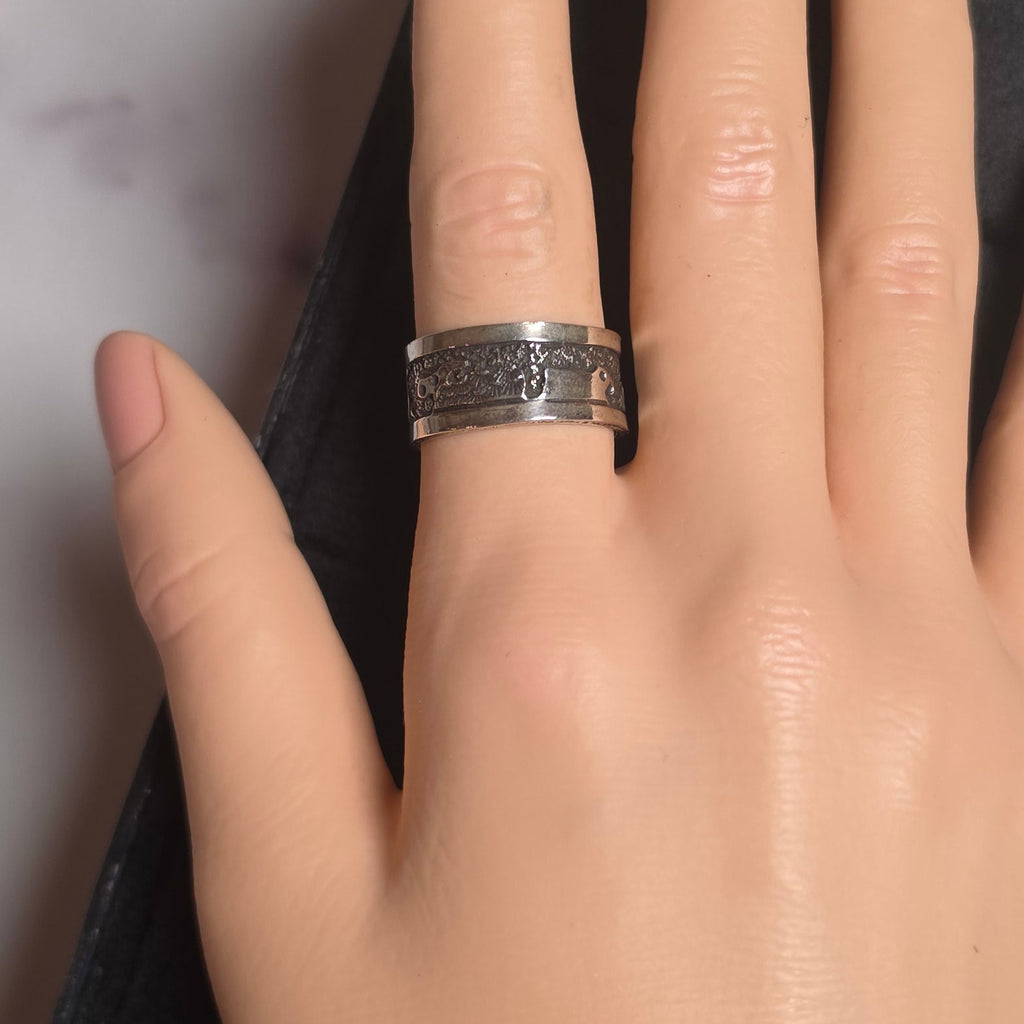 Native Made Storyteller Sterling Ring Size 8.5 (wide band)