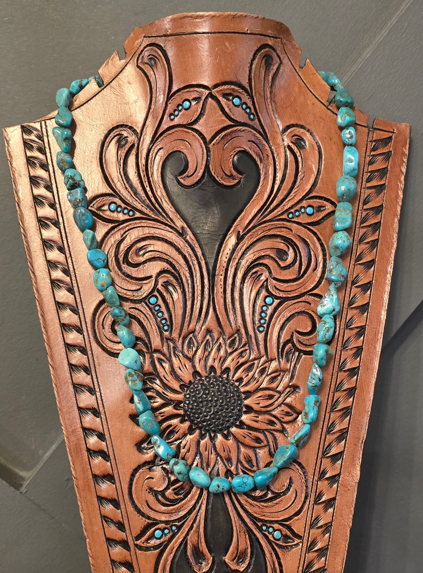 Genuine Turquoise & Sterling Necklace 20 inches