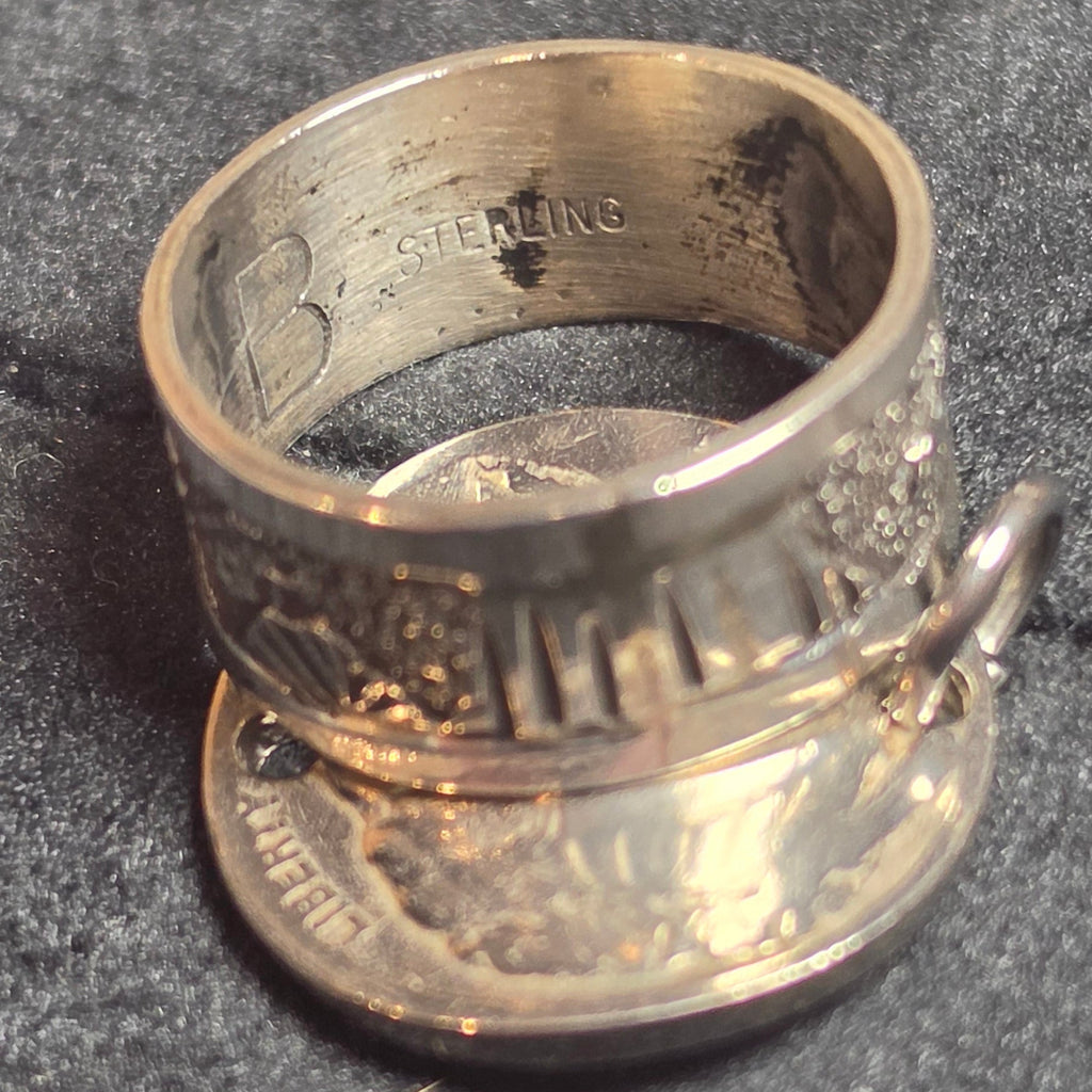 Native Made Storyteller Sterling Ring Size 8.5 (wide band)