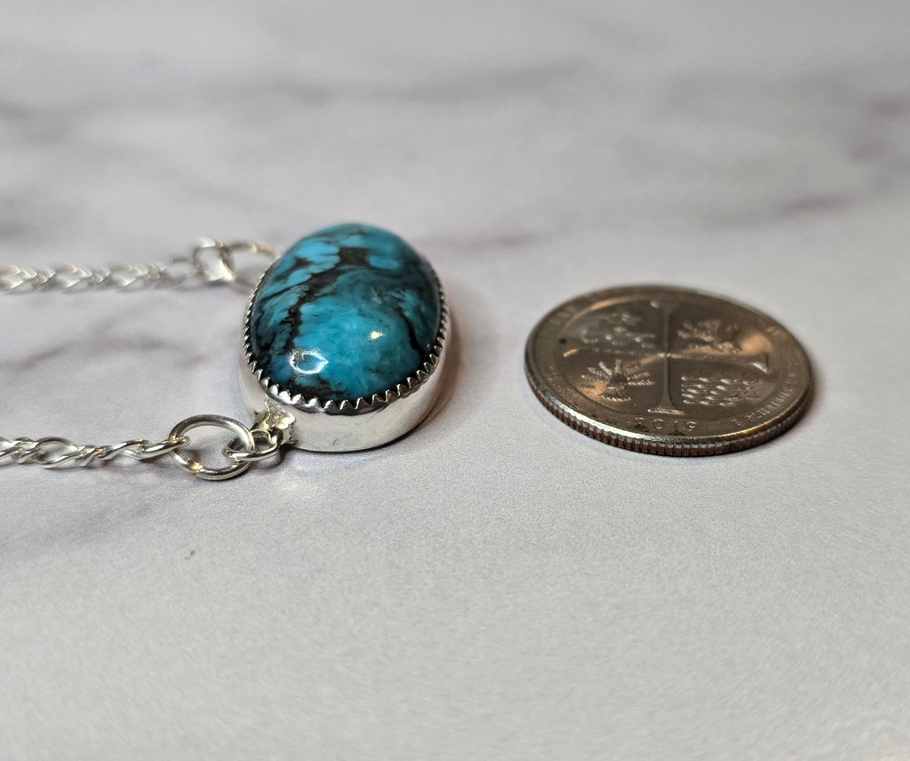 Kingman Turquoise and Sterling Necklace