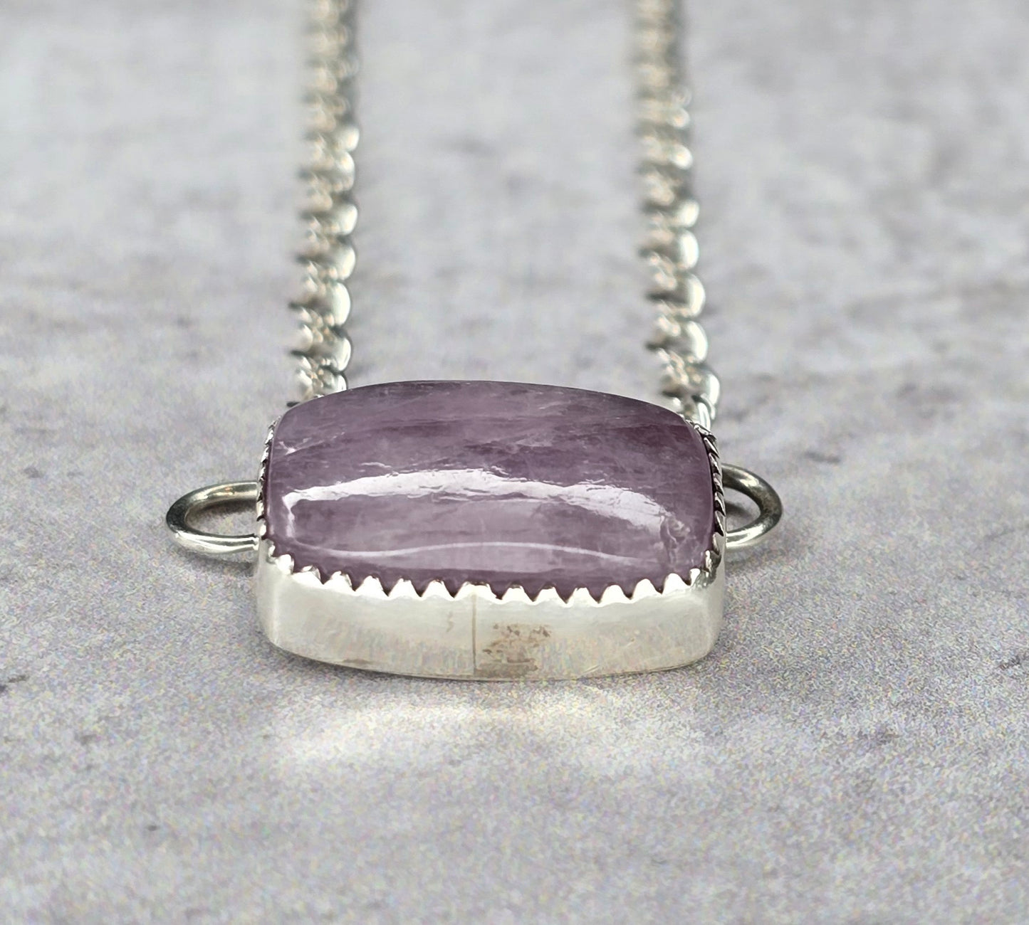 Kunzite and Sterling Necklace