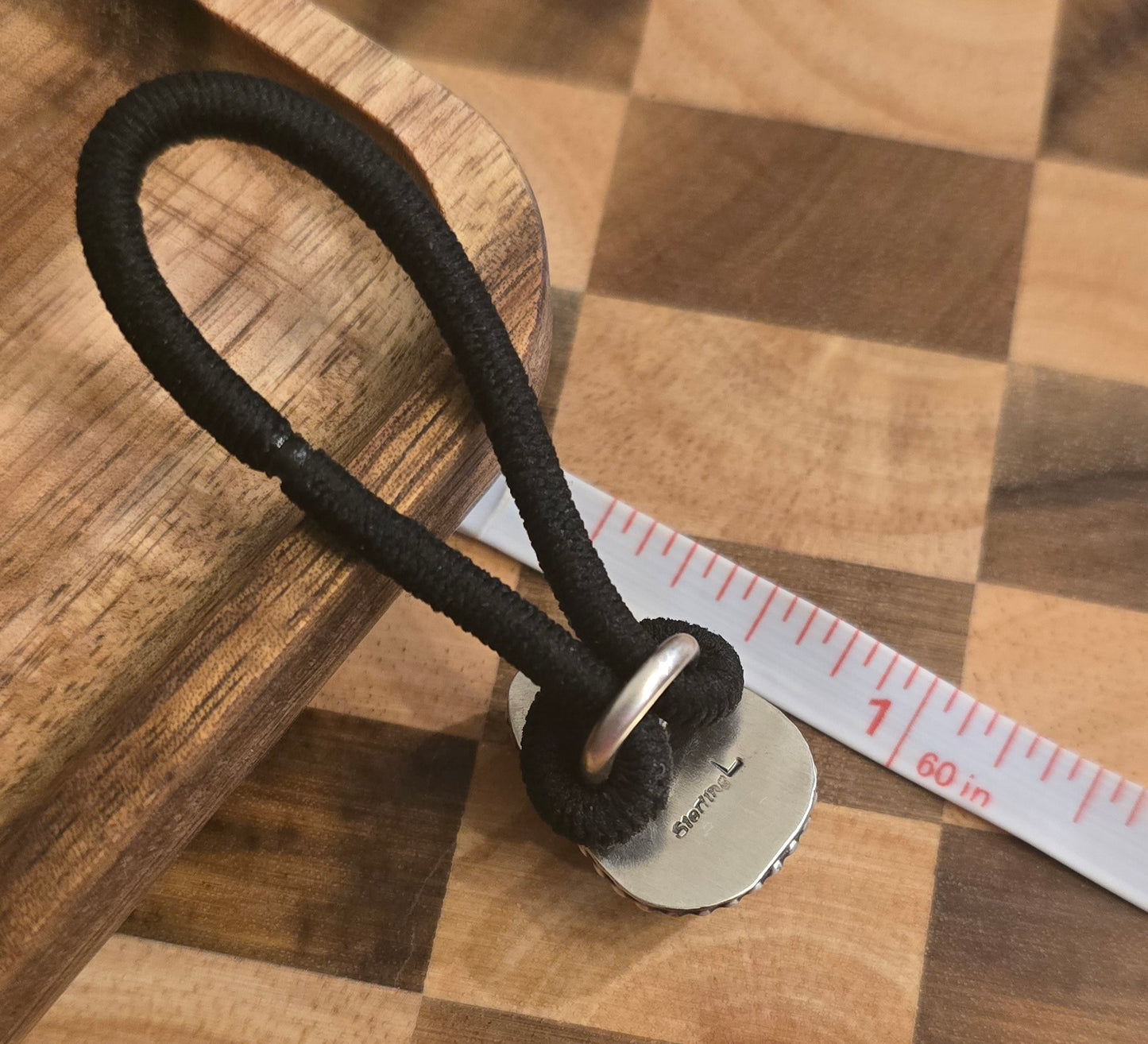 Kingman Turquoise and Sterling Hair Tie