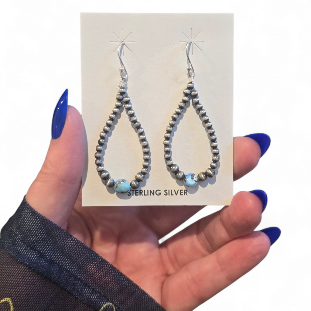 Golden Hills & Sterling Pearl Earrings